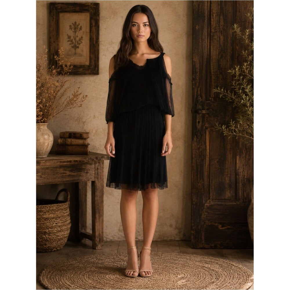 Torrid Black Lace Trim Hilo Skate Dress Size 0 (L/12)